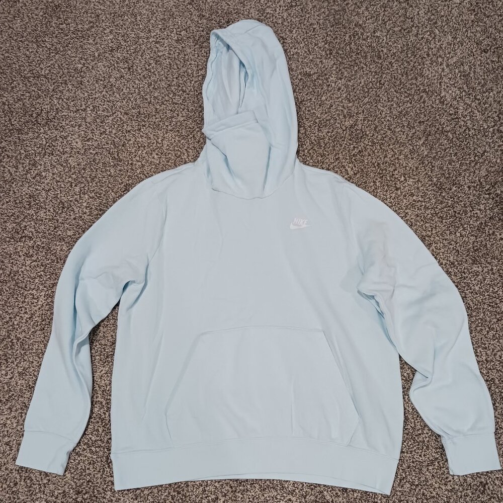 Nike cowl neck hoodie light blue